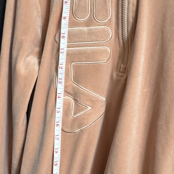 FILA Stretchy Mauve Peach Pink Half-Zip Hoodie. COMFY - Picture 13 of 15